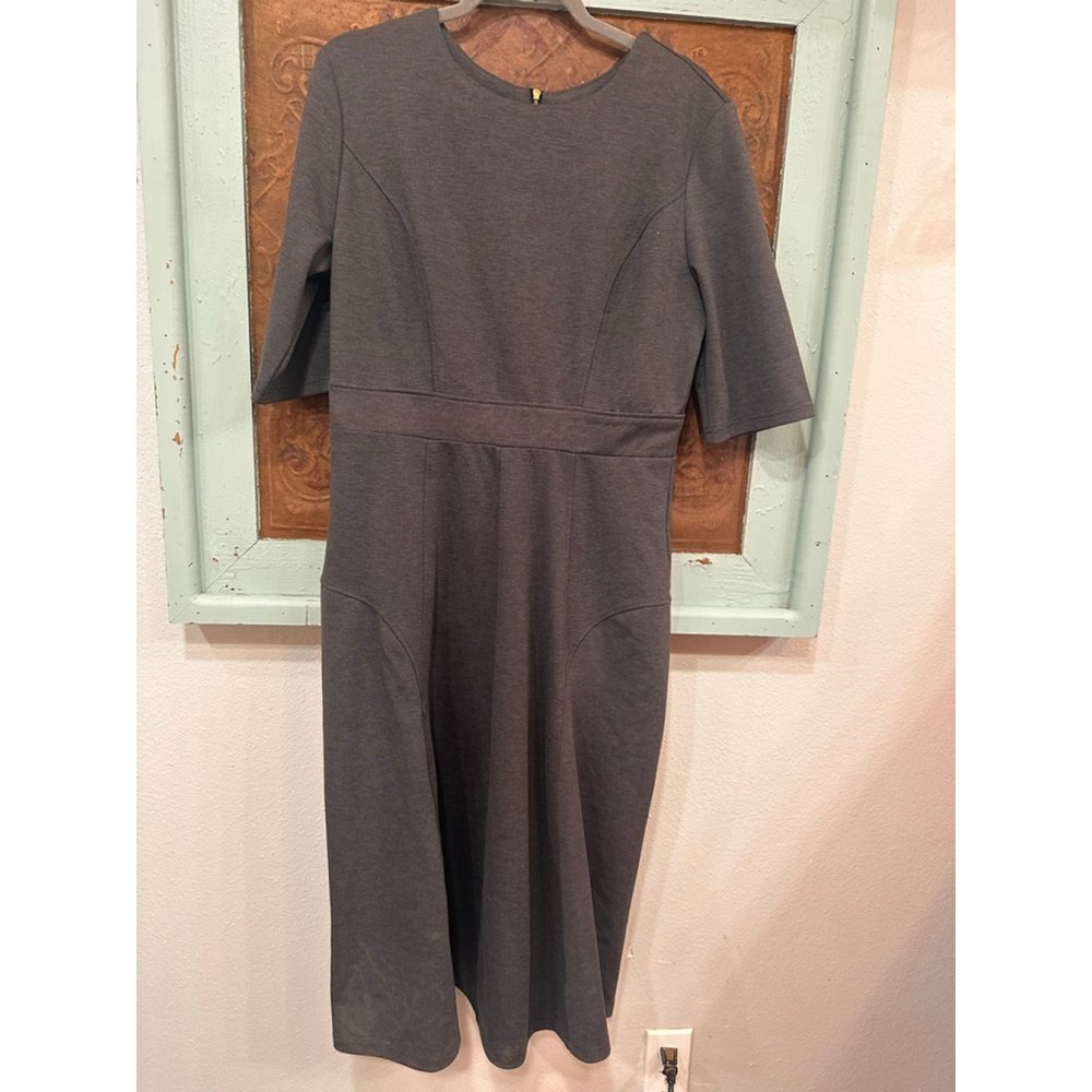 Women's Marycrafts Plus 14 Charcoal Midi Dress with Gold Zipper